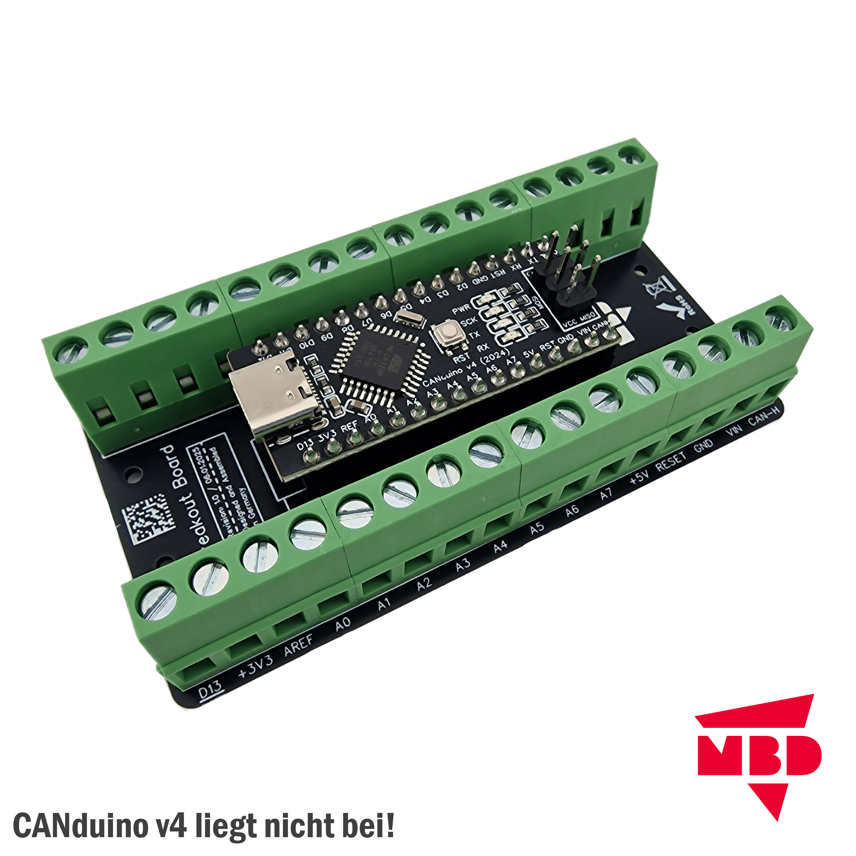 BreakOut Board für CANduino v4 – PCB Modul mit Klemmen – Arduino Nano kompatibel